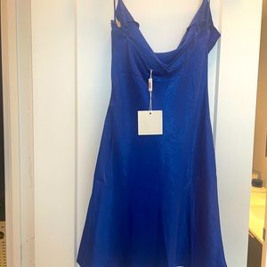 ASOS blue cowl neck mini dress